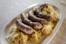 Hauswurst mit Sauerkraut